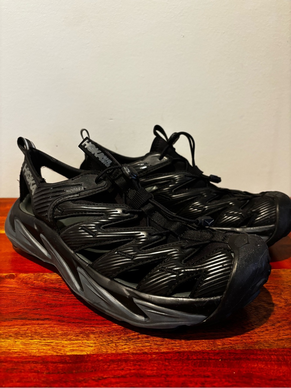Hoka One One Hopara Men's Black Slip-On Athletic Sandal